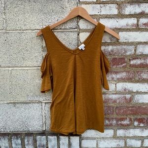 Madison & Berkeley MED Mustard Shoulder-less Top